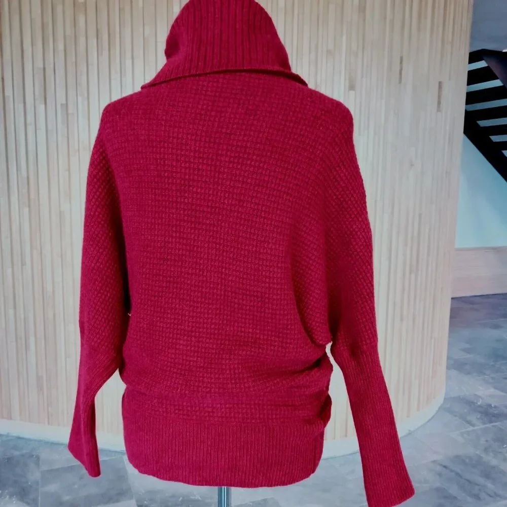 David Lawrence Red Pink Waffle Jumper M Fit 8 - 10 Cashmere Angora Lambswool - Picture 4 of 9